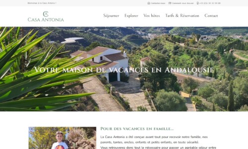 Casa-antonia.net Création du site internet pour Casa Antonia, location de vacances en Andalousie
