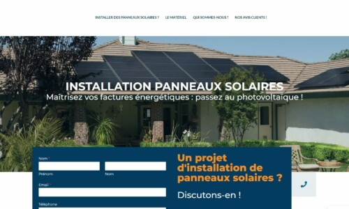 Pro-install-photovoltaique.fr Création du site internet pour Pro Install Photovoltaique, specialiste des panneaux solaires